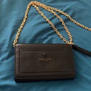 Marc Jacobs Black Crossbody Bag with Gold Chain